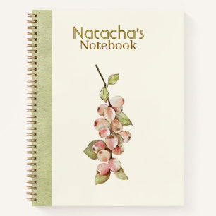 Benutzerdefinierte Aquarell-Blumen Pastellrosa Grü Notizblock