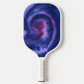 Benutzerdefinierte Aquarell-Krawatte und Farbblau Pickleball Schläger (Rückseite)