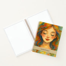 Benutzerdefinierte Aquarell schöne Mädchen Malen S Notizblock