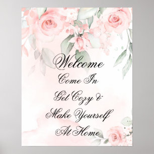 benutzerdefinierte Aquarellfarbe Rosa Wilde Rose Poster