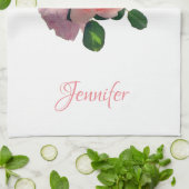 Benutzerdefinierte Aquarellfarben Art Rosa Rote Ro Geschirrtuch (Gefaltet)