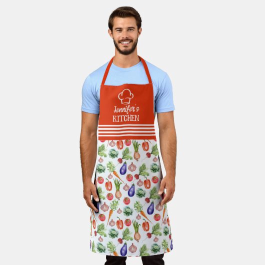 benutzerdefinierte Aquarellfarben Schürze (Getragen)