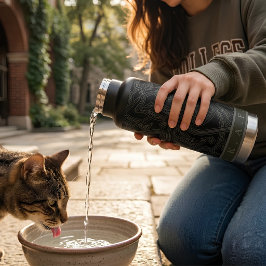 Benutzerdefinierte arabische Kalligrafie Schwarz Trinkflasche