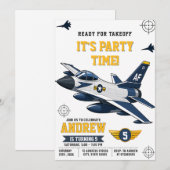 Benutzerdefinierte Armee-Kampfjet-Pilot-Geburtstag Einladung (Vorne/Hinten)