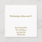 Benutzerdefinierte Art Deco "Gold"-Karte mit Earri Telefonnummerkarte (Rückseite)