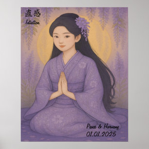 Benutzerdefinierte ästhetische Zen-Meditations-Gal Poster