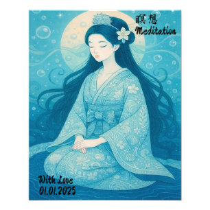 Benutzerdefinierte ästhetische Zen-Meditations-Min Fotodruck
