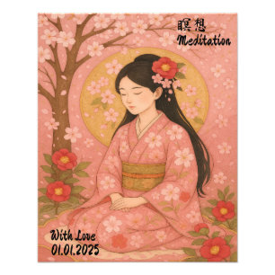 Benutzerdefinierte ästhetische Zen-Meditations-Min Fotodruck