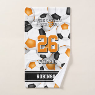 Benutzerdefinierte Athleten und Teamname orange Handtuch