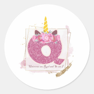 Benutzerdefinierte Aufkleber für das Monogramm Q