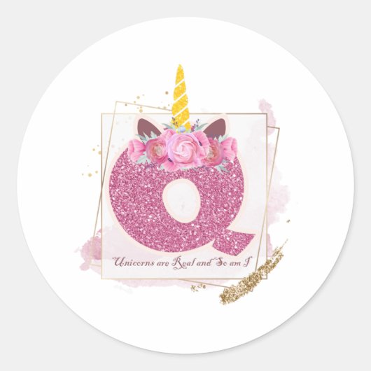 Benutzerdefinierte Aufkleber für das Monogramm Q (Vorderseite)