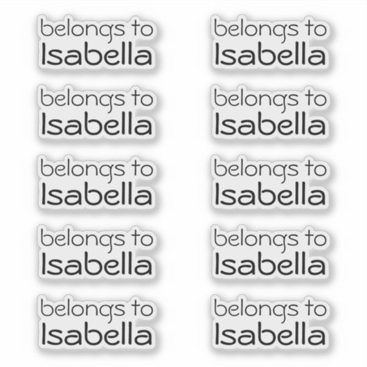 Benutzerdefinierte Aufkleber "gehört zum Namen" (Vorderseite)