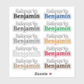 Benutzerdefinierte Aufkleber "gehört zum Namen" (Blatt)