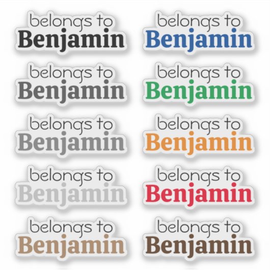 Benutzerdefinierte Aufkleber "gehört zum Namen" (Vorderseite)