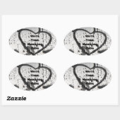 Benutzerdefinierte Ausgabe eines Aspen Tree Bark F Ovaler Aufkleber (Blatt)