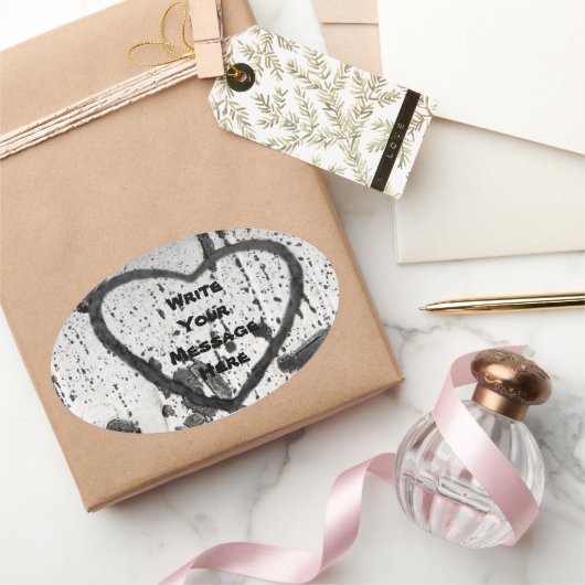 Benutzerdefinierte Ausgabe eines Aspen Tree Bark F Ovaler Aufkleber (Schenken)