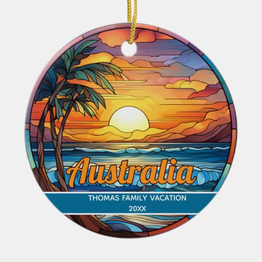 Benutzerdefinierte Australien Strand Keramik Ornament (Vorne)