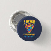 Benutzerdefinierte Autismus ist mein Superpower Pu Button (Vorne & Hinten)