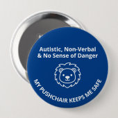 Benutzerdefinierte Autismus Nicht Verbale/Gefahren Button (Vorne & Hinten)