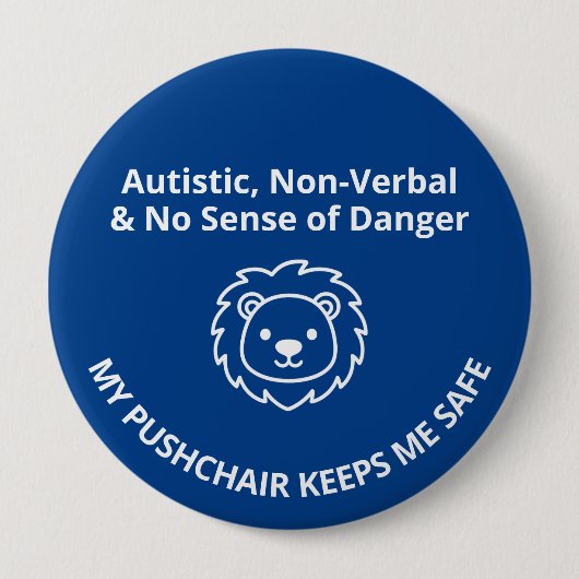 Benutzerdefinierte Autismus Nicht Verbale/Gefahren Button (Vorderseite)