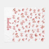 Benutzerdefinierte Babodecke mit rosa Schleifen un Fleecedecke (Vorderseite (Horizontal))