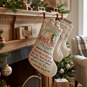 Benutzerdefinierte Baby-Erstweihnachten-Nordpol-Ge Kleiner Weihnachtsstrumpf