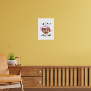 Benutzerdefinierte Baby-Gesichtsfoto-Text-Oma Poster