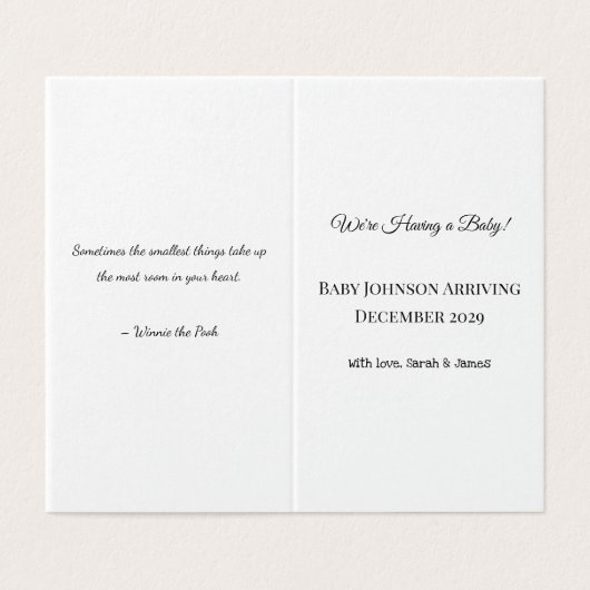 Benutzerdefinierte Baby-Revecard (Außenseite Aufgefaltet)