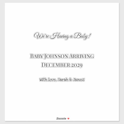 Benutzerdefinierte Baby-Revecard Aufkleber (Blatt)