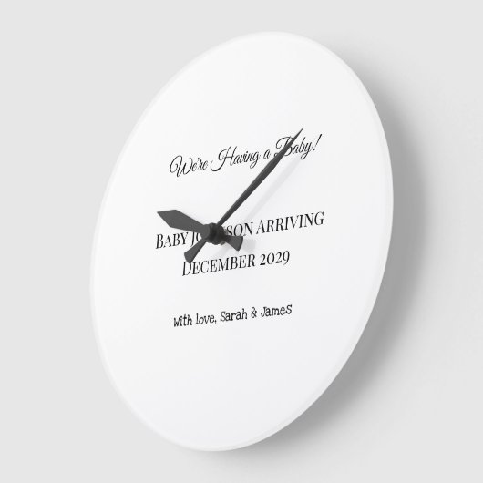 Benutzerdefinierte Baby-Revecard Große Wanduhr (Winkel)