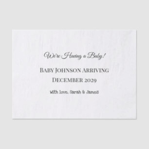 Benutzerdefinierte Baby-Revecard Seidenpapier