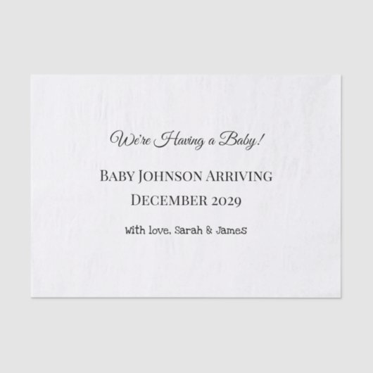 Benutzerdefinierte Baby-Revecard Seidenpapier (Vorderseite)