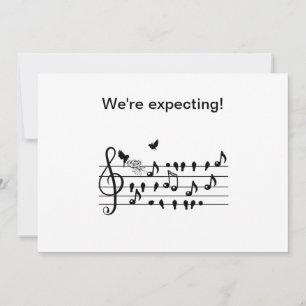 Benutzerdefinierte Baby Shower-Musik Vogel Noten E Einladung