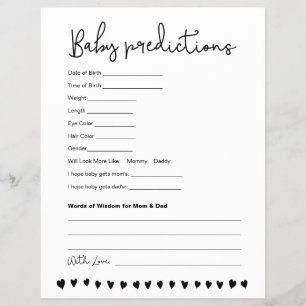 Benutzerdefinierte Baby-Vorhersagen Baby Shower Sp Flyer