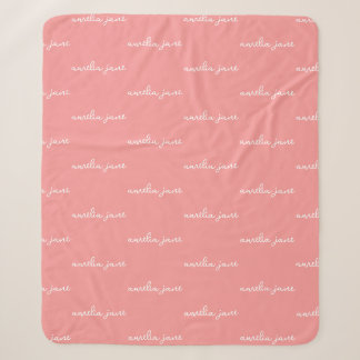 Benutzerdefinierte Babydecke mit wiederholtem Name Sherpadecke