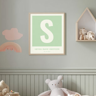 Benutzerdefinierte Babynamen-Nursery-Wanddekoratio Poster