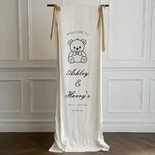 Benutzerdefinierte Babyparty handgezeichneter Tedd Banner