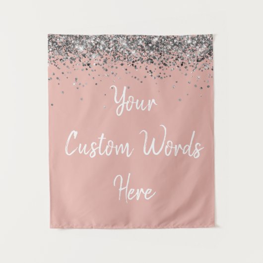Benutzerdefinierte Ballet Rosa Silber Personalized Wandteppich (Vorderseite)