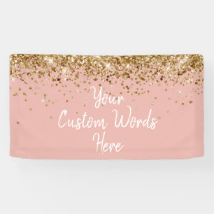 Benutzerdefinierte Ballettrosa Goldene Geburtstags Banner