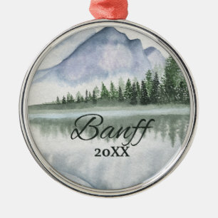 Benutzerdefinierte Banff Bergsee Bäume Ornament Aus Metall