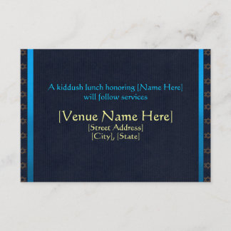 Benutzerdefinierte Bar Mitzvah Empfang Cards Begleitkarte