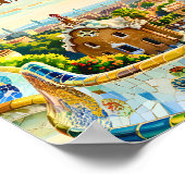 Benutzerdefinierte Barcelona Spanien Aquarell Park Poster (Ecke)