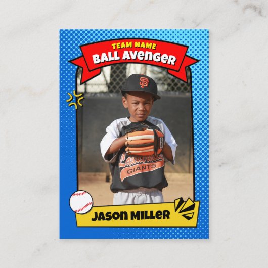 Benutzerdefinierte Baseball-Handelskarte, Comic-Ba Telefonnummerkarte (Vorderseite)