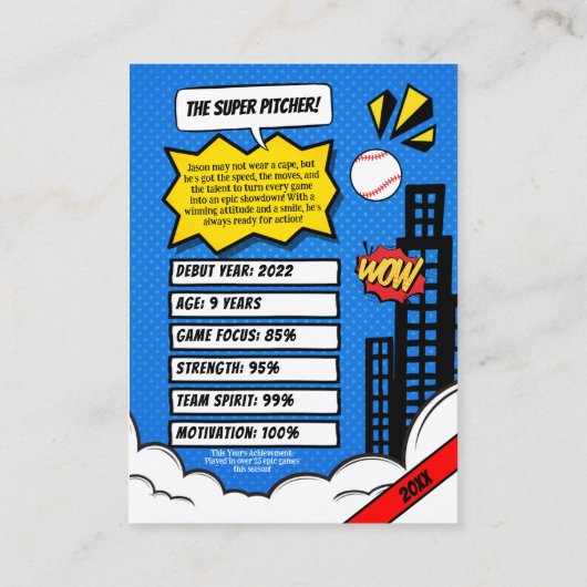 Benutzerdefinierte Baseball-Handelskarte, Comic-Ba Telefonnummerkarte (Rückseite)