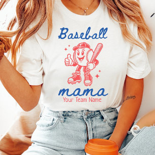 Benutzerdefinierte Baseball-Mama und Retro-Basebal T-Shirt