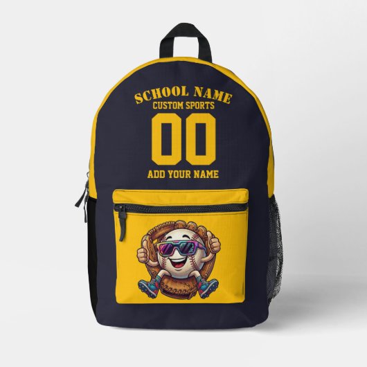 Benutzerdefinierte Baseball-Rucksacktasche - Softb Bedruckter Rucksack (Vorderseite)