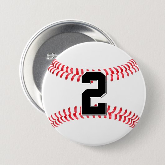 Benutzerdefinierte Baseball-Spieler-Trikotnummer / Button (Vorne & Hinten)