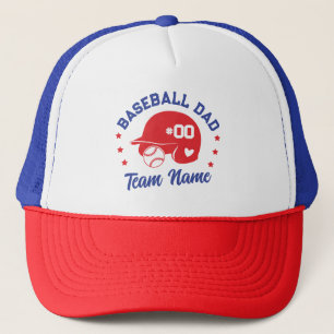 Benutzerdefinierte Baseball-Vater-Mama mit Name un Truckerkappe