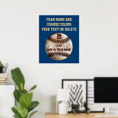 Benutzerdefinierte Baseballplakate mit Ihrem TEXT Poster (Heimbüro)