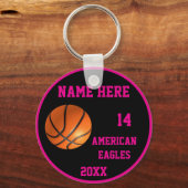 Benutzerdefinierte Basketball-Girl-Schlüsselanhäng Schlüsselanhänger (Rückseite)